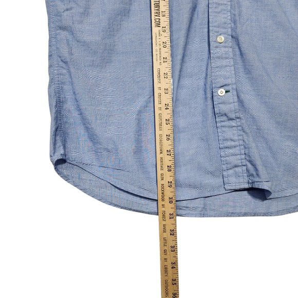 Tommy Hilfiger Mens Light Blue Cotton Button-Down Shirt L Casual Long Sleeve - Picture 7 of 9